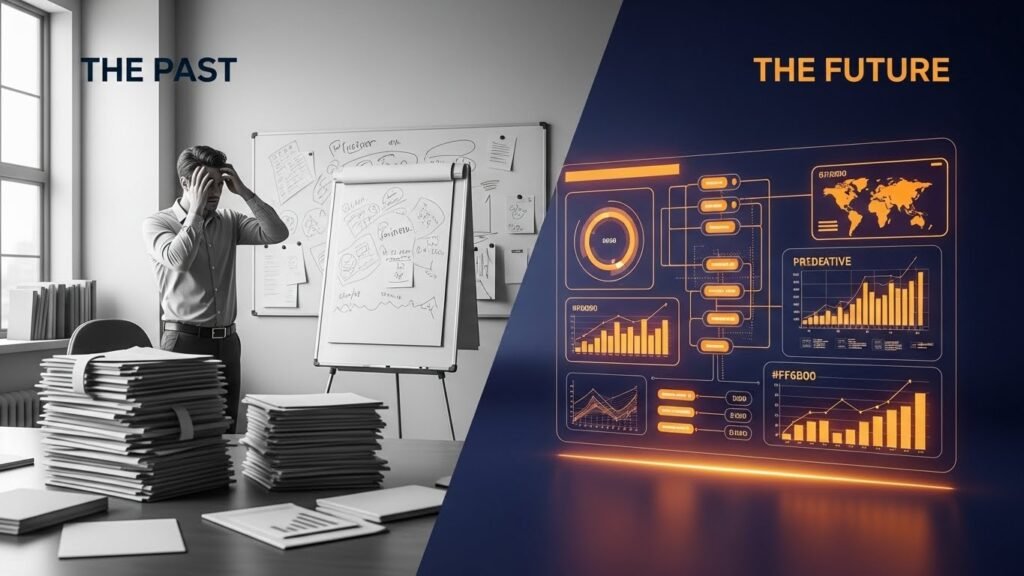 Comparison of Traditional Digital Marketing Agency vs AI Marketing Services showing cost and speed efficiency